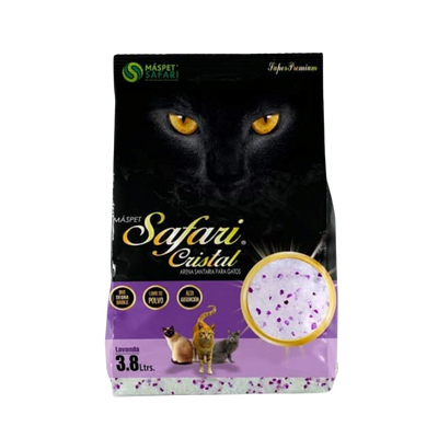 Arena para Gatos Safari Cristal (Caja 8 Bolsas 3.8 lt)