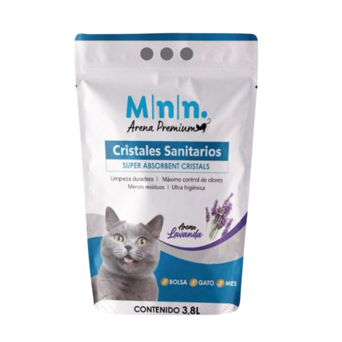 Arena para Gatos Minino Cristales (Caja 8 Bolsas 3.8 lt)