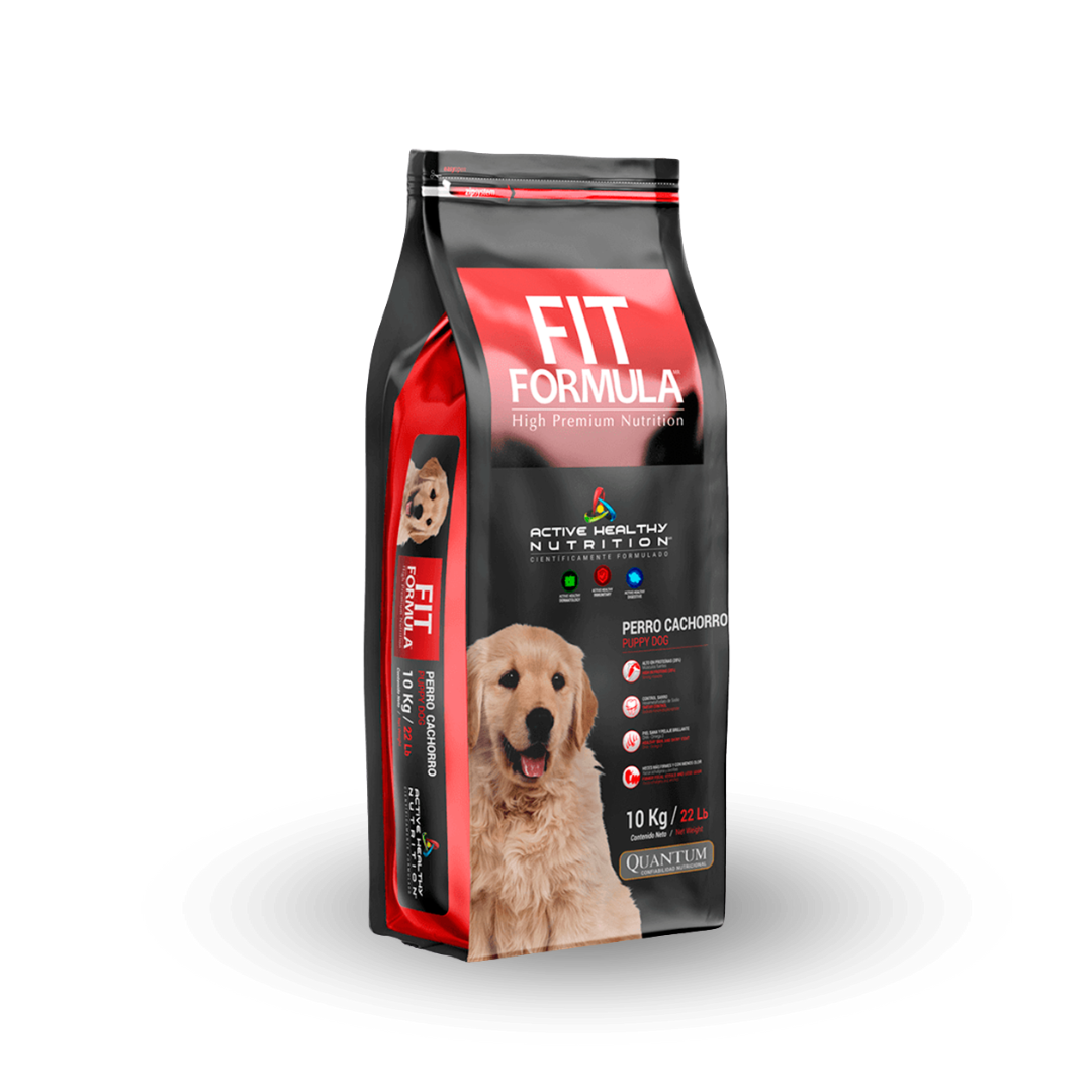 Alimento para cachorro Fit Formula de Mundotito en paquete de 10 kg, con ingredientes naturales para la salud y energía del perro.